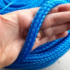 Corda 12mm Preta ou Azul Polietileno(plástico/nylon) em meadas com 20, 30, 40 ou 50mts p/ redes de pesca, decoração.