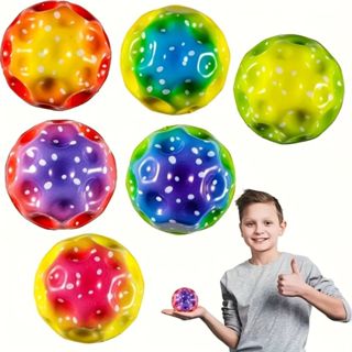 Bola Lunar Saltitante Neon Com Elástico Lua Borracha Anti-Gravidade Espacial Pula Brinquedo em Oferta na Shopee