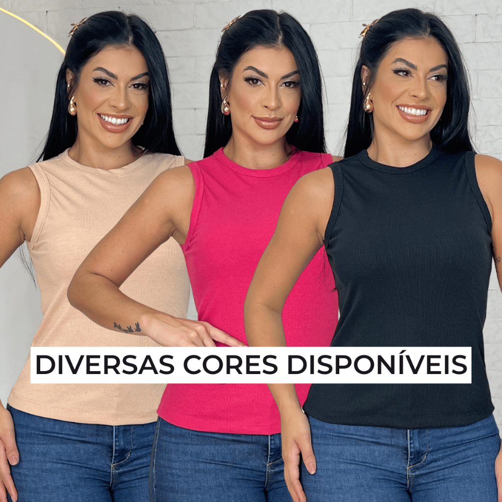 Regata Feminina Canelada Premium Blusa Sem Manga Estilosa Básica Moda Verão Tendência em Oferta na Shopee