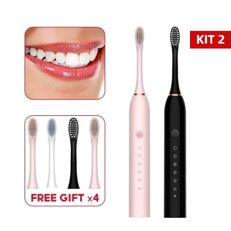 Kit2 Escova de dentes elétrica recarregável Sonic