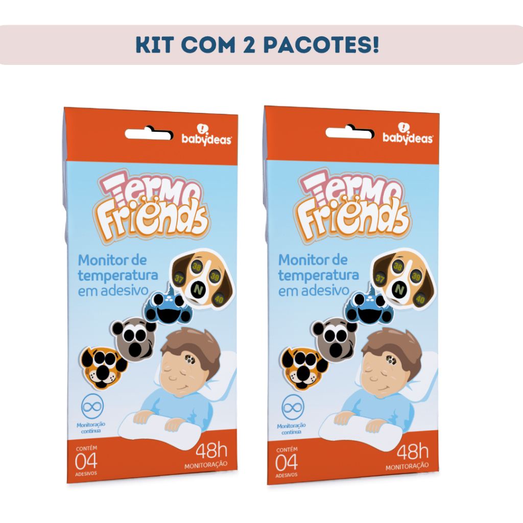 Termômetro Adesivo Infantil - Kit com 4 e 8 Adesivos Descartáveis Termo Friends Babydeas em Oferta na Shopee
