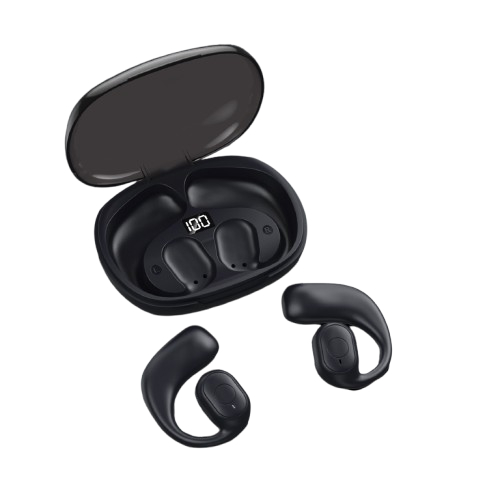 Fone De Ouvido Sem Fio Condução Óssea Botão Touch Case Com Display