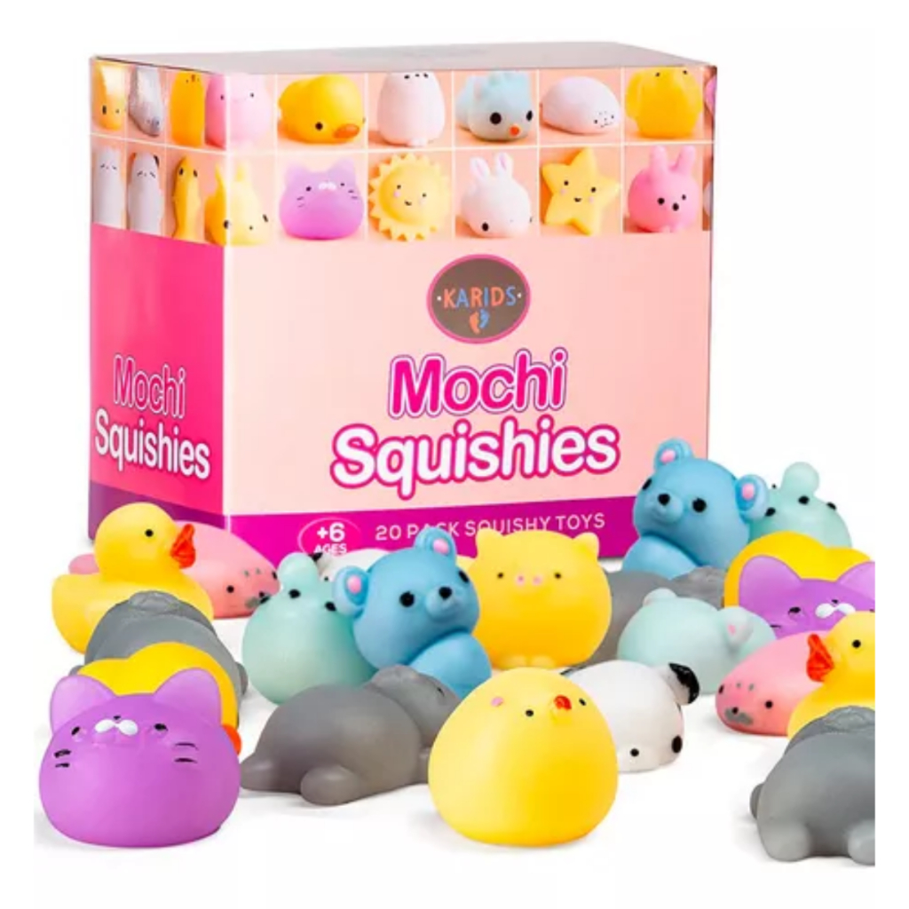 KIT COM 50 Peças Bichinhos Mochi Macio De Apertar Alivio Estresse Fidget