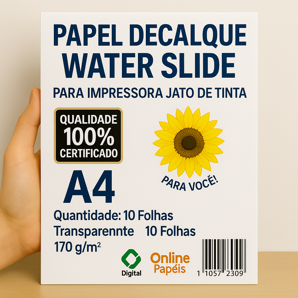 Kit 20 Papel Decalque Water Slide A4 Gomado toboágua Plastimodelismo Miniatura Personalização