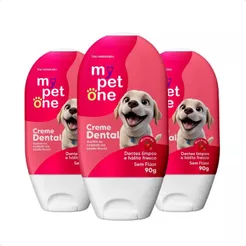 Kit 3 Creme Dental Sabor Morango Mypetone - 90g