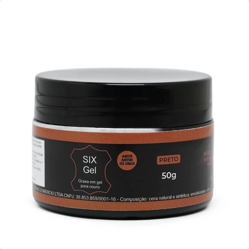 SIX Gel GRAXA EM GEL PRETO  PARA COURO 50 g