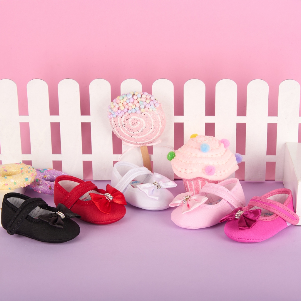 Sapatilha Menina Bebê Recém Nascido Laço Sola Macia Batizado Princesa Bailarina - Direto da Fábrica