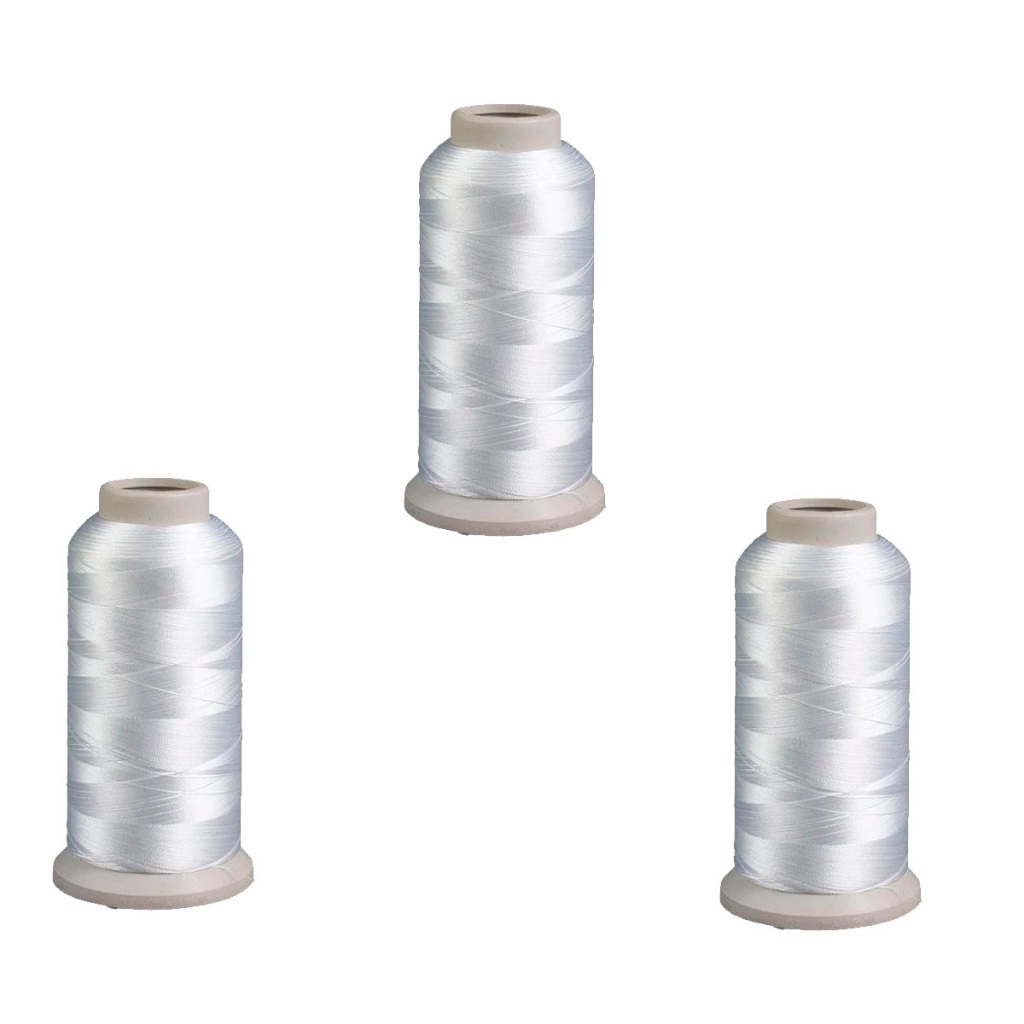 Linha de poliester Maquina de Bordar 4000m branca L-6430 em Oferta na Shopee