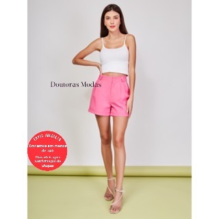 Doutoras Modas Shorts Feminino Social Alfaiataria 9251 em Oferta na Shopee