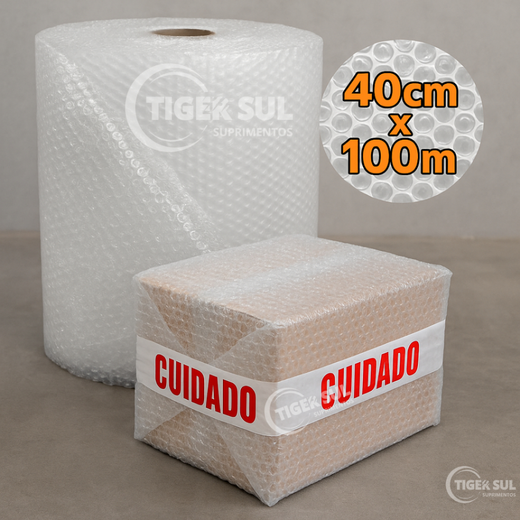 Plástico Bolha 40cm x 100m – Proteção Profissional | 25 Micras  p/ E-commerce | Alta Resistência em Oferta na Shopee