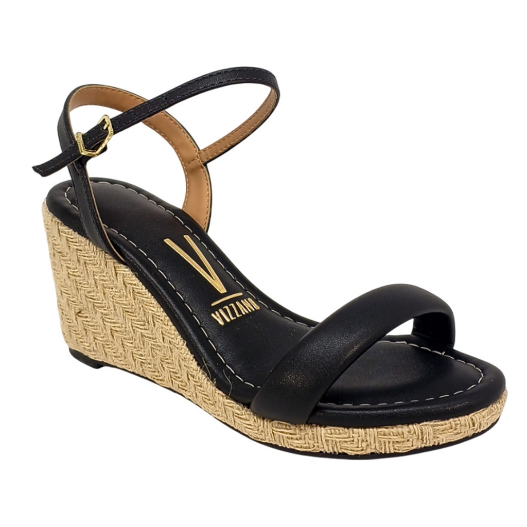 Sandalia Vizzano Salto Alto Anabela Trama Juta Feminina 6501100 - Women Shoes
