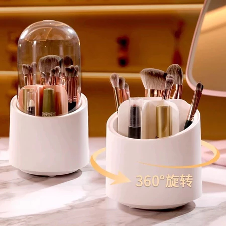 Rotação Organizador Portátil 360º De Mesa Cosmético Maquiagem Porta-escovas Batom Caixa Tubo em Oferta na Shopee