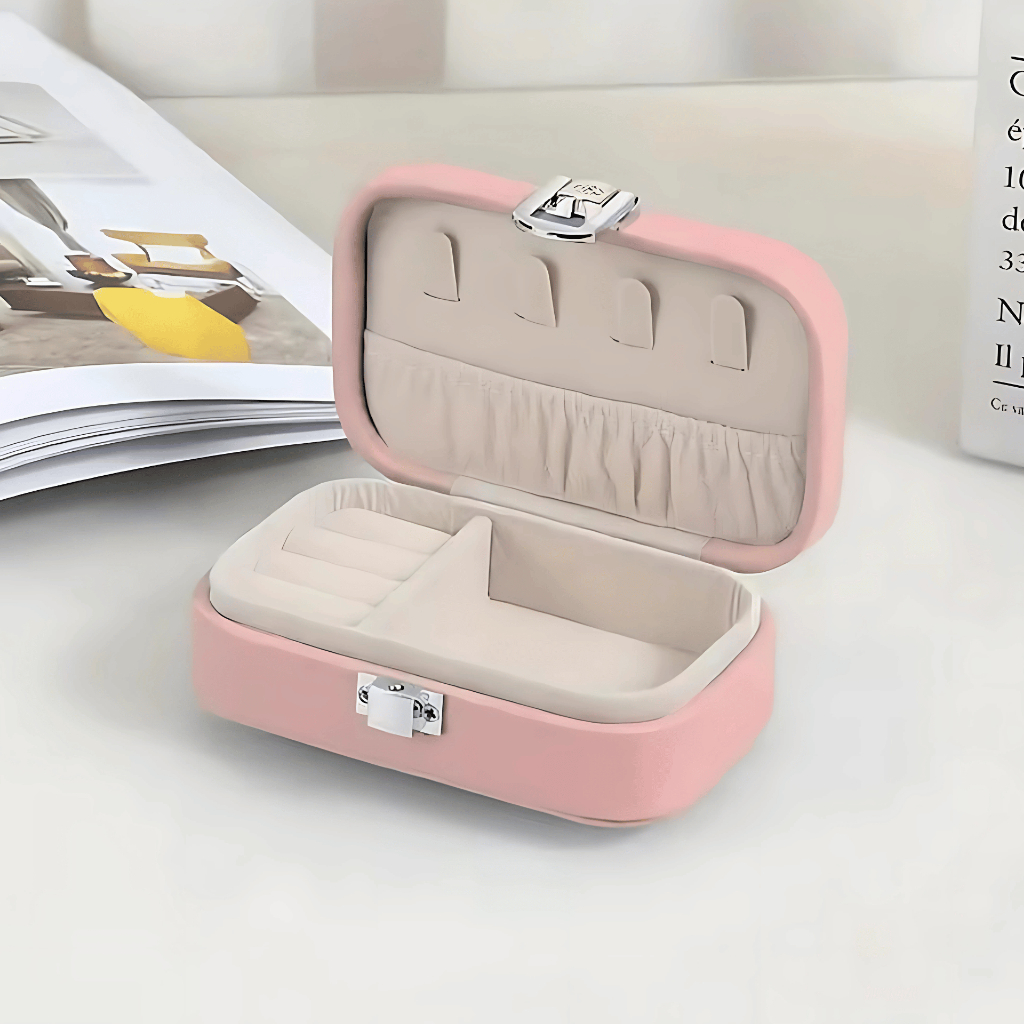 Porta-Joias Compacto com Fecho – Elegância e Praticidade