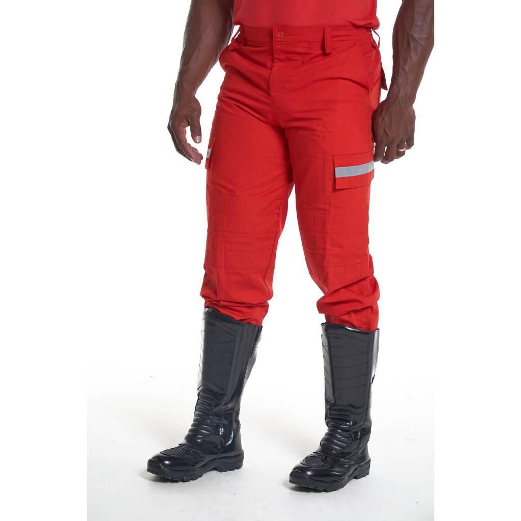 Calça Tática Vermelha C/ Refletivo Rip Stop em Oferta na Shopee