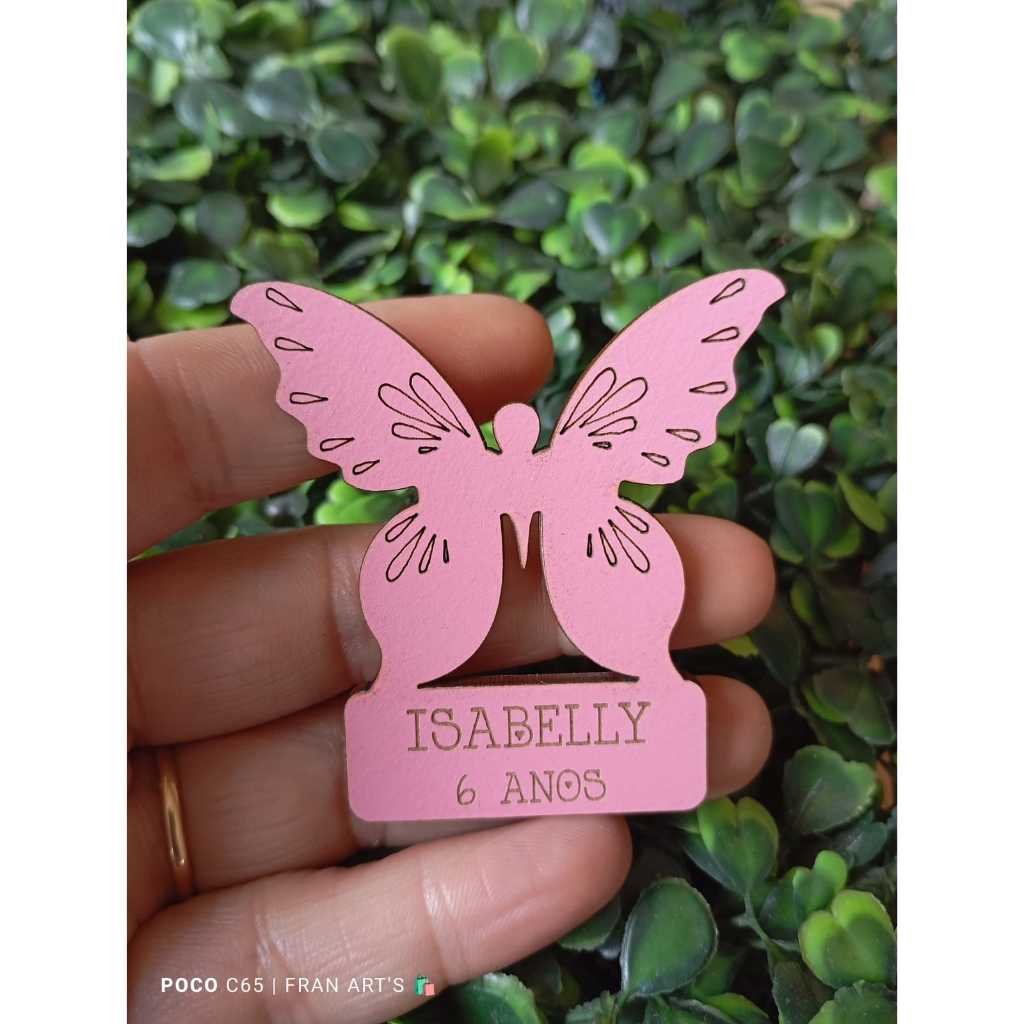 Imã de geladeira borboleta personalizado lembrancinha, aniversário, festa
