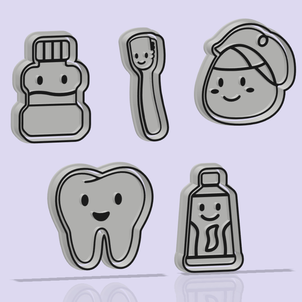 Cortador de Biscoito com Carimbo - Odontologia Dentista