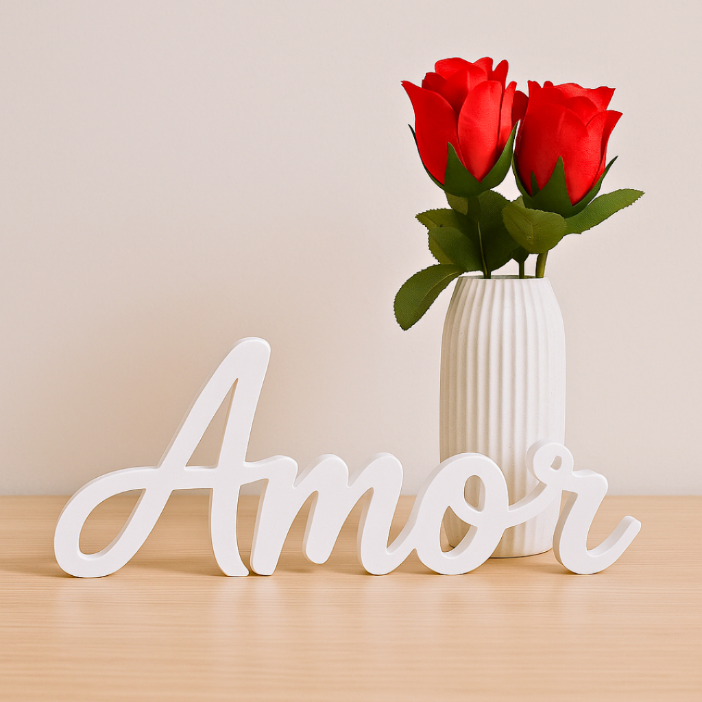 Letreiro Decorativo Amor - Decoração para Mesa, Estante, Nicho.