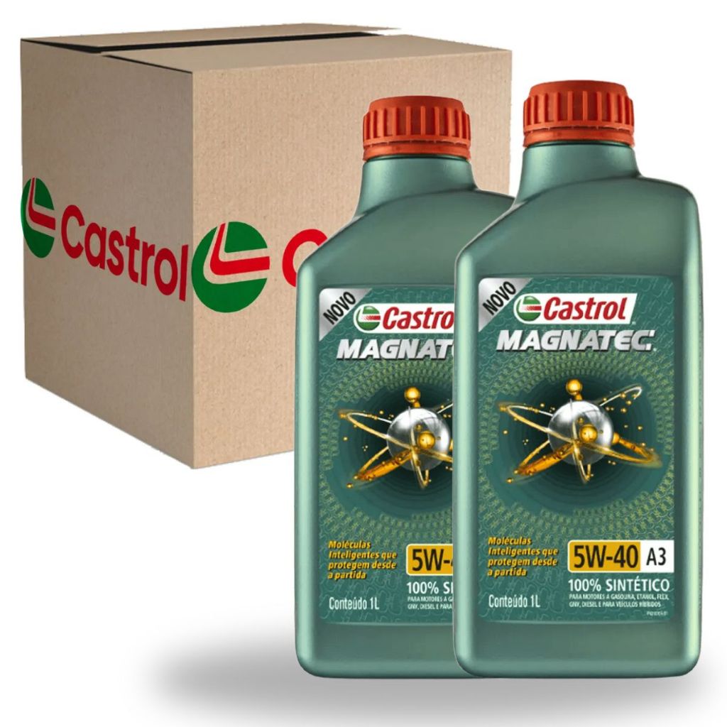 Kit 2 Oleos Lubrificante Magnatec 5w40 Sintético API SP A3/B4 Original Castrol em Oferta na Shopee
