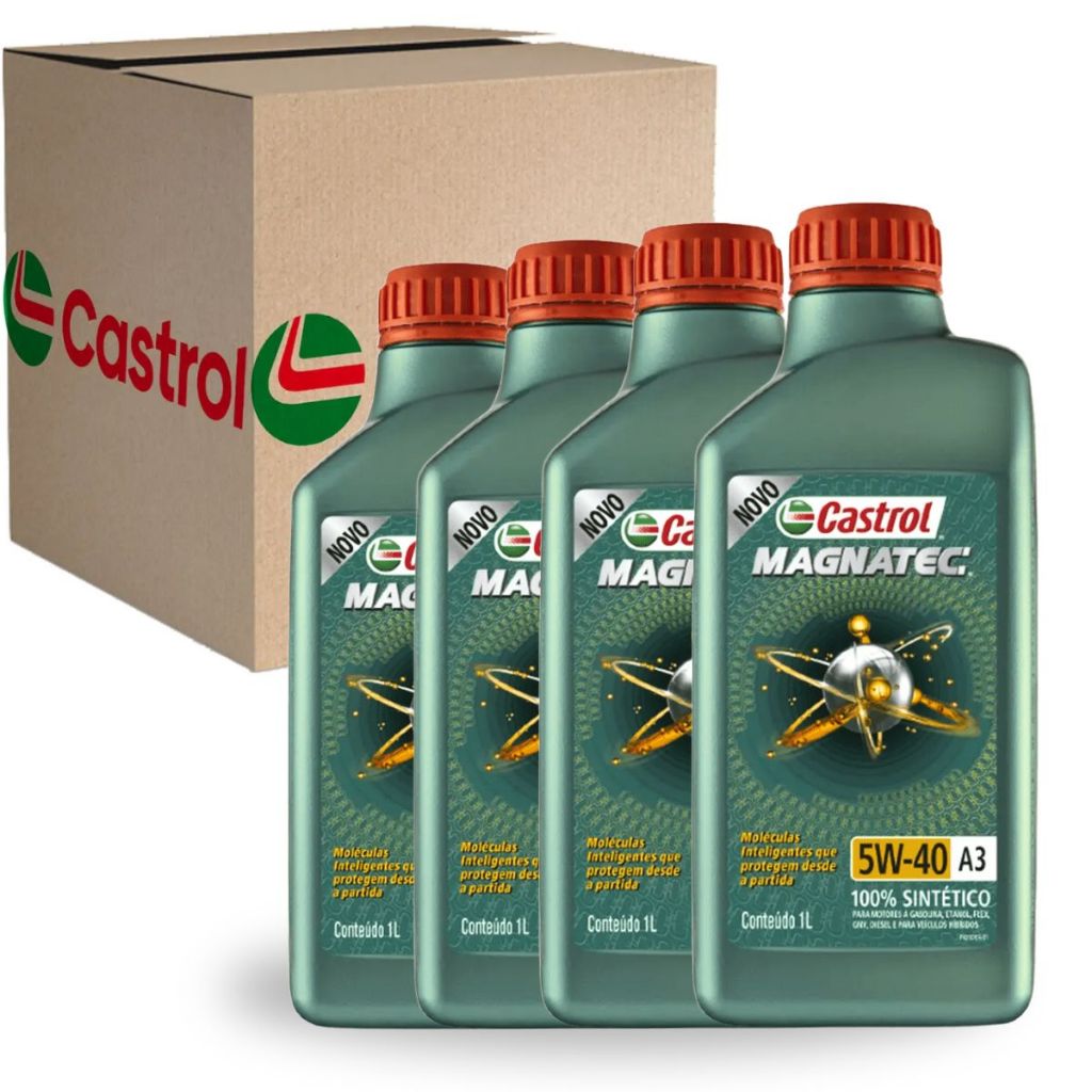 Kit 4 Oleos Lubrificante Magnatec 5w40 Sintético API SP A3/B4 Original Castrol em Oferta na Shopee