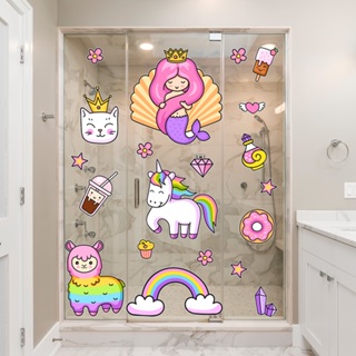 Adesivo Infantil Para Box Banheiro Sereia Mar Menina - box023 em Oferta na Shopee