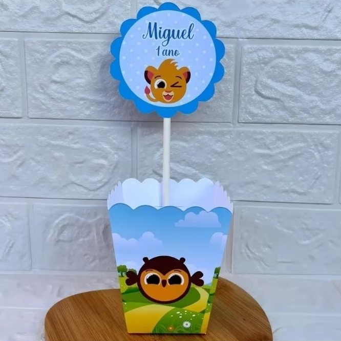 PEGUE E MONTE – Centro de Mesa Cachepot Personalizado Bolofofos menino - Festa Infantil - Aniversário - Lembrancinha