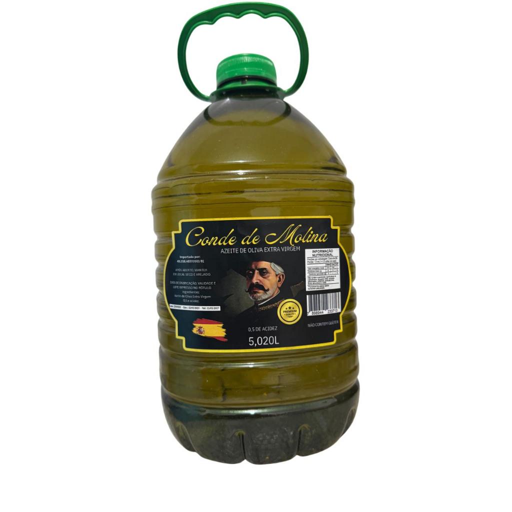 Azeite de Oliva Extra Virgem 5 litros 0,5 de Acidez Conde de Molina Pet em Oferta na Shopee