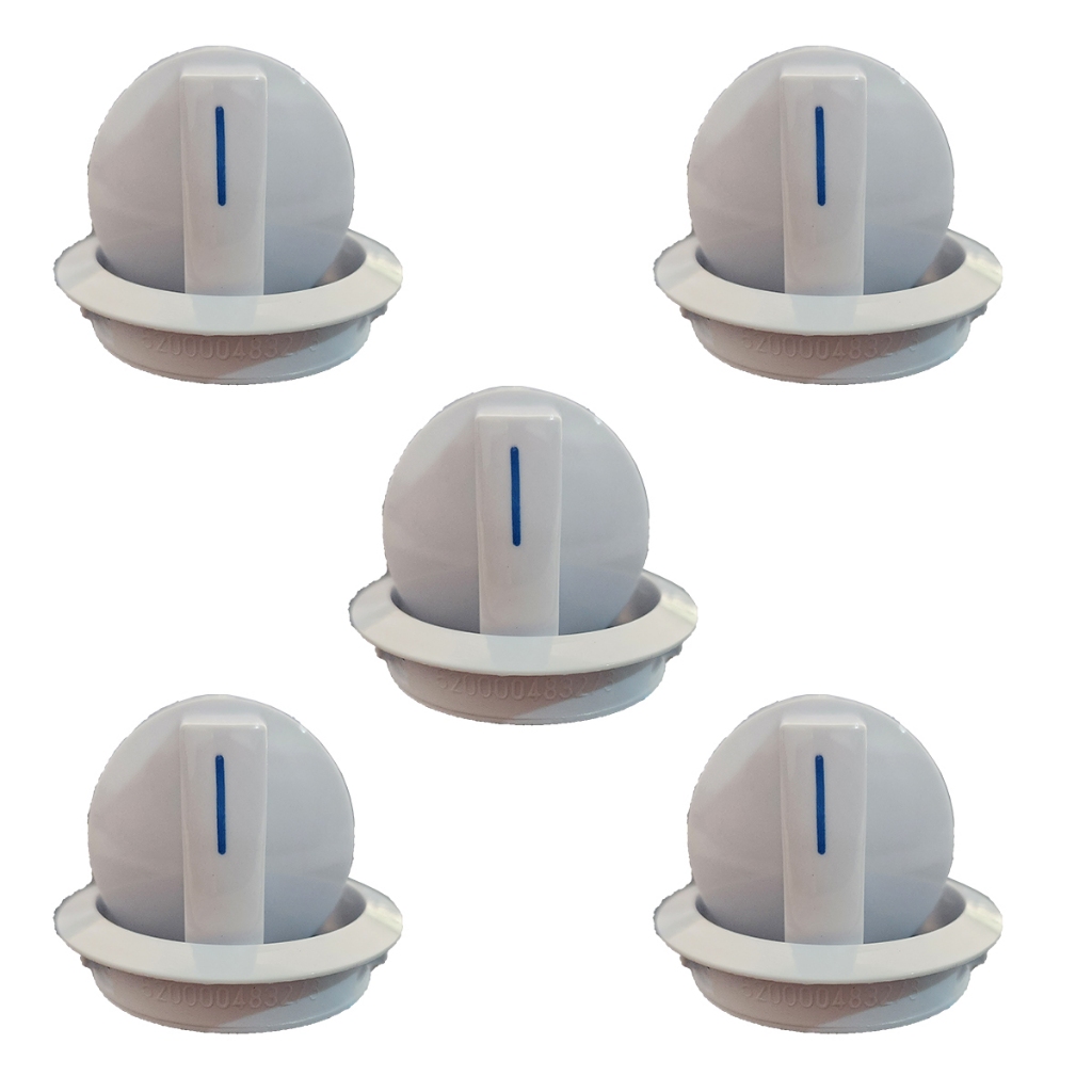 Botao Manipulo Fogao Continental Bosch Style Branco Kit 5und