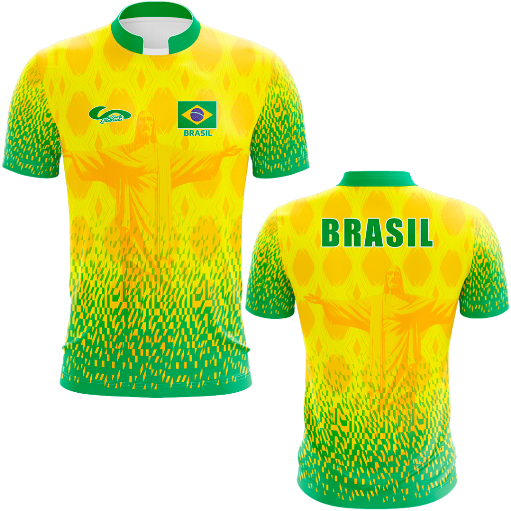 Camisa Camiseta Do Brasil Cristo Redentor Amarela 2025/26