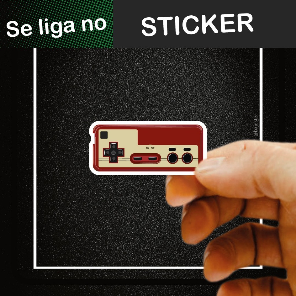 2 Adesivos Family Famicom Computer Controle Nintendo Game Sticker