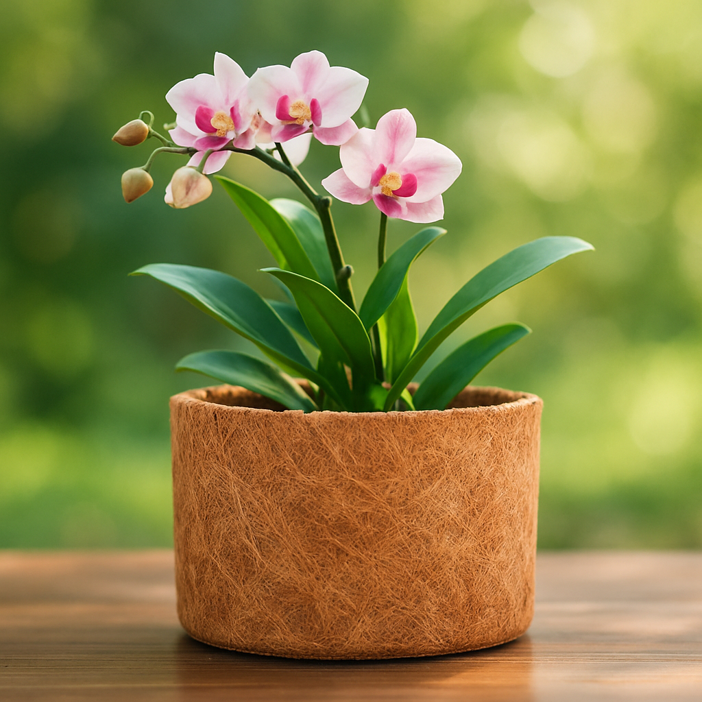 Vaso Fibra Natural Sutentavel Coco Para Jardinagem Flores Samambaia Plantas Médio Número 2 Nutriplan