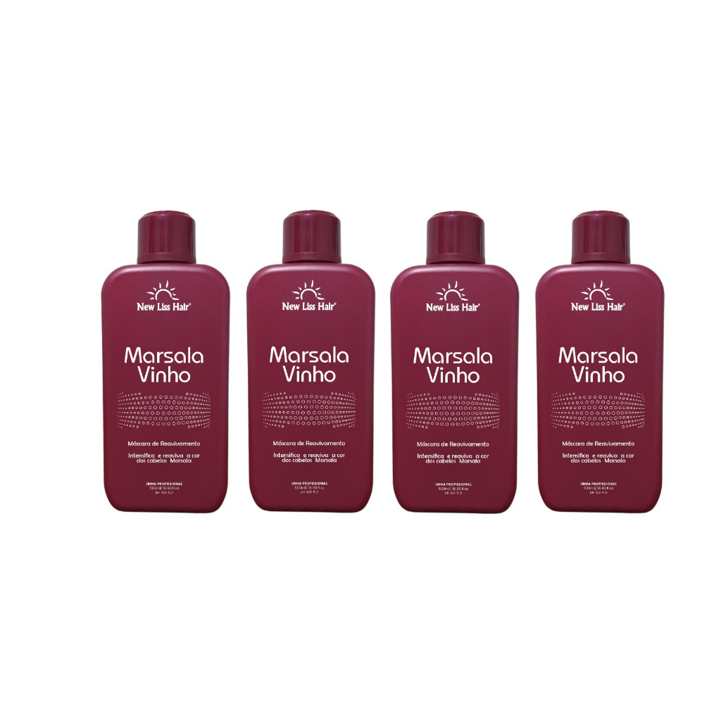 Kit 4 Matizador Marsala Vinho Original New Liss Hair 500ml