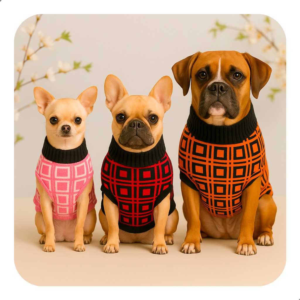Kit 3 Roupas Tricot lã para Cachorro e gato -  Inverno Pet - Quentinho Confortável Cores Sortidas