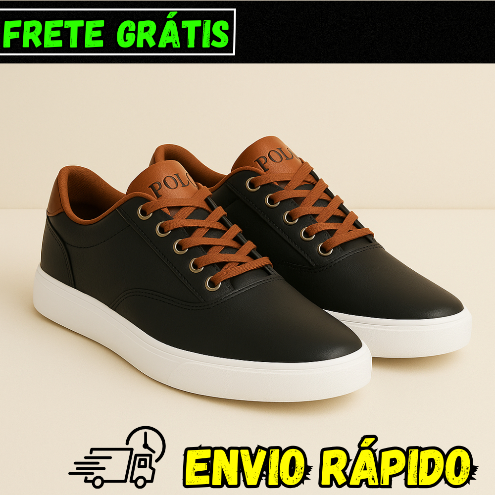 Sapatenis Masculino Casual Chic – Couro de Verdade, Design Atemporal e Pronta Entrega!