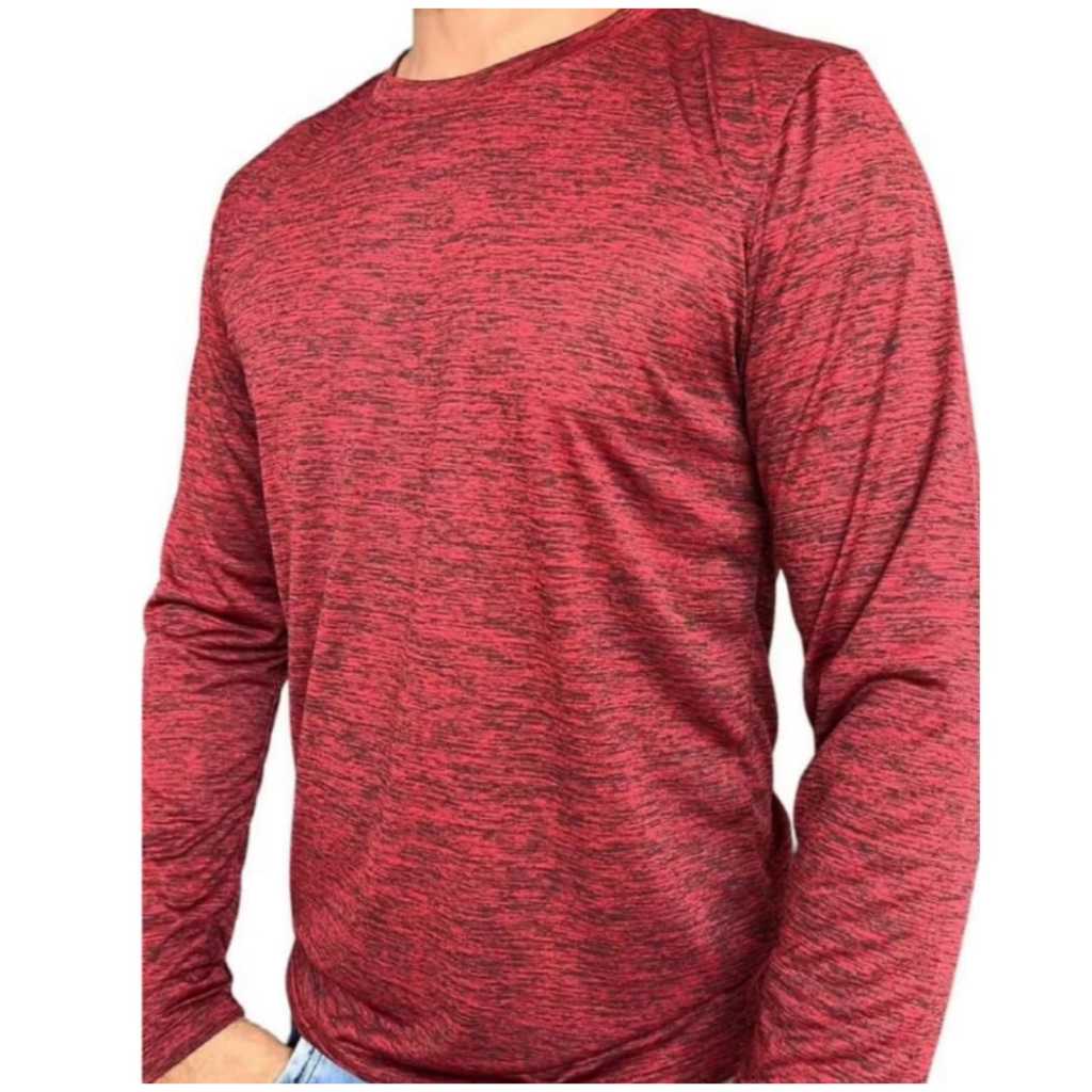 Camiseta MANGA LONGA MESCLA. Uso casual e esportivo. em Oferta na Shopee