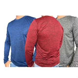Kit 3 Camisetas  MANGA LONGA MESCLA. P ao G3. Uso casual e esportivo. em Oferta na Shopee