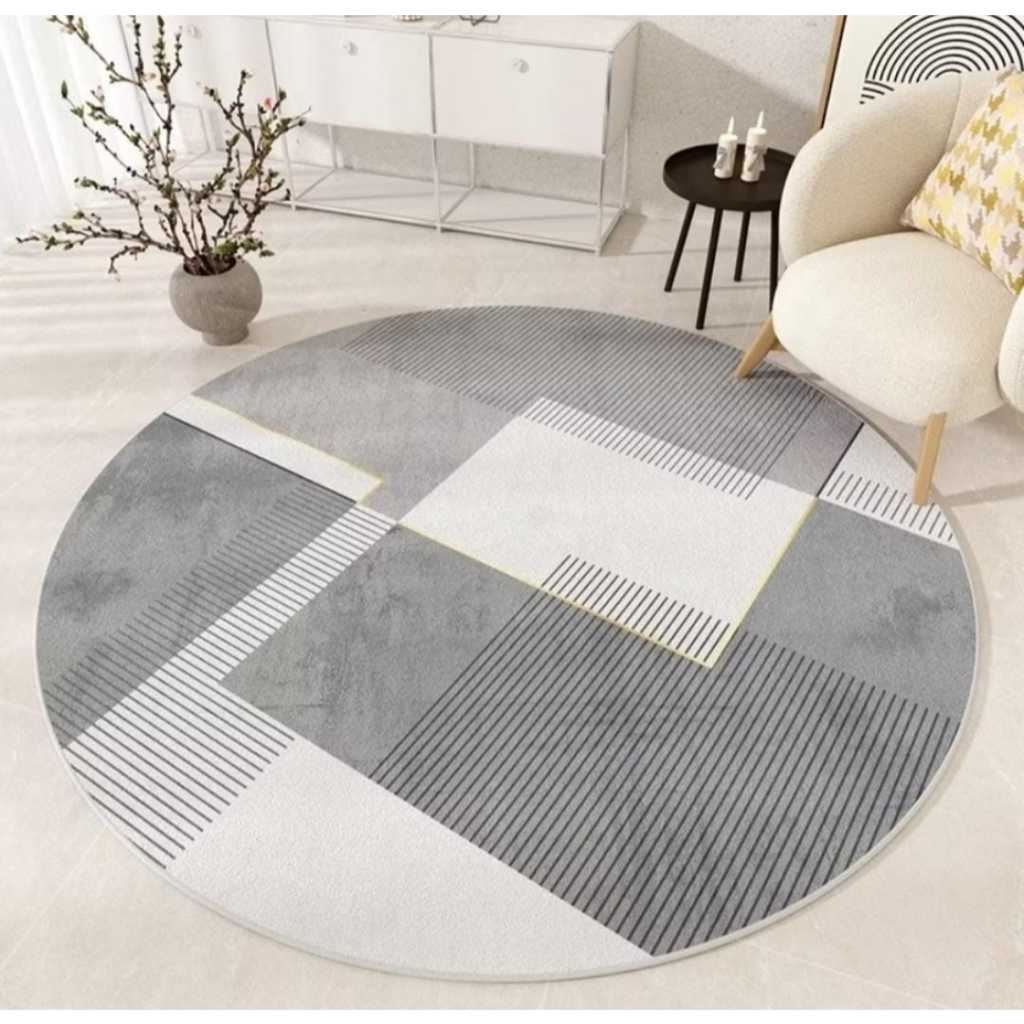 Tapete Redondo 1,60x1,60; 1,20x1,20 Modelo Belga Antiderrapante Circular Sem Pelo em Oferta na Shopee