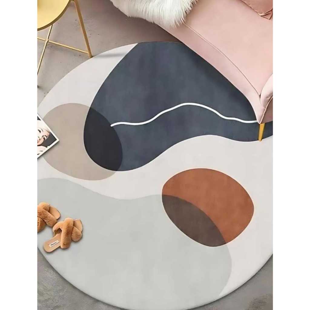 Tapete Redondo 1.20x1.20m ; 1.60x1.60m Belga Circular Moderno Variedades Novas em Oferta na Shopee