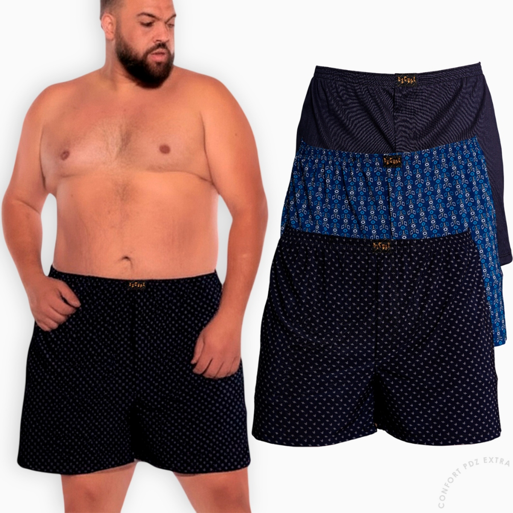 Samba Canção Plus Size Masculino Cueca Short de Dormir Liganete Pijama Confortável em Oferta na Shopee