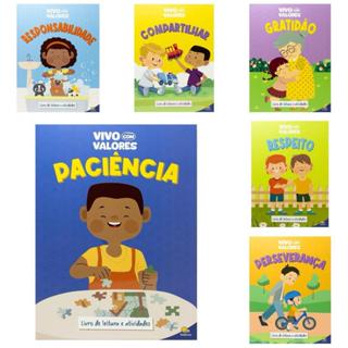 Coleção Vivo com valores! C/6 Livros Infantis - Texto Caixa Alta Tamanho Grande em Oferta na Shopee