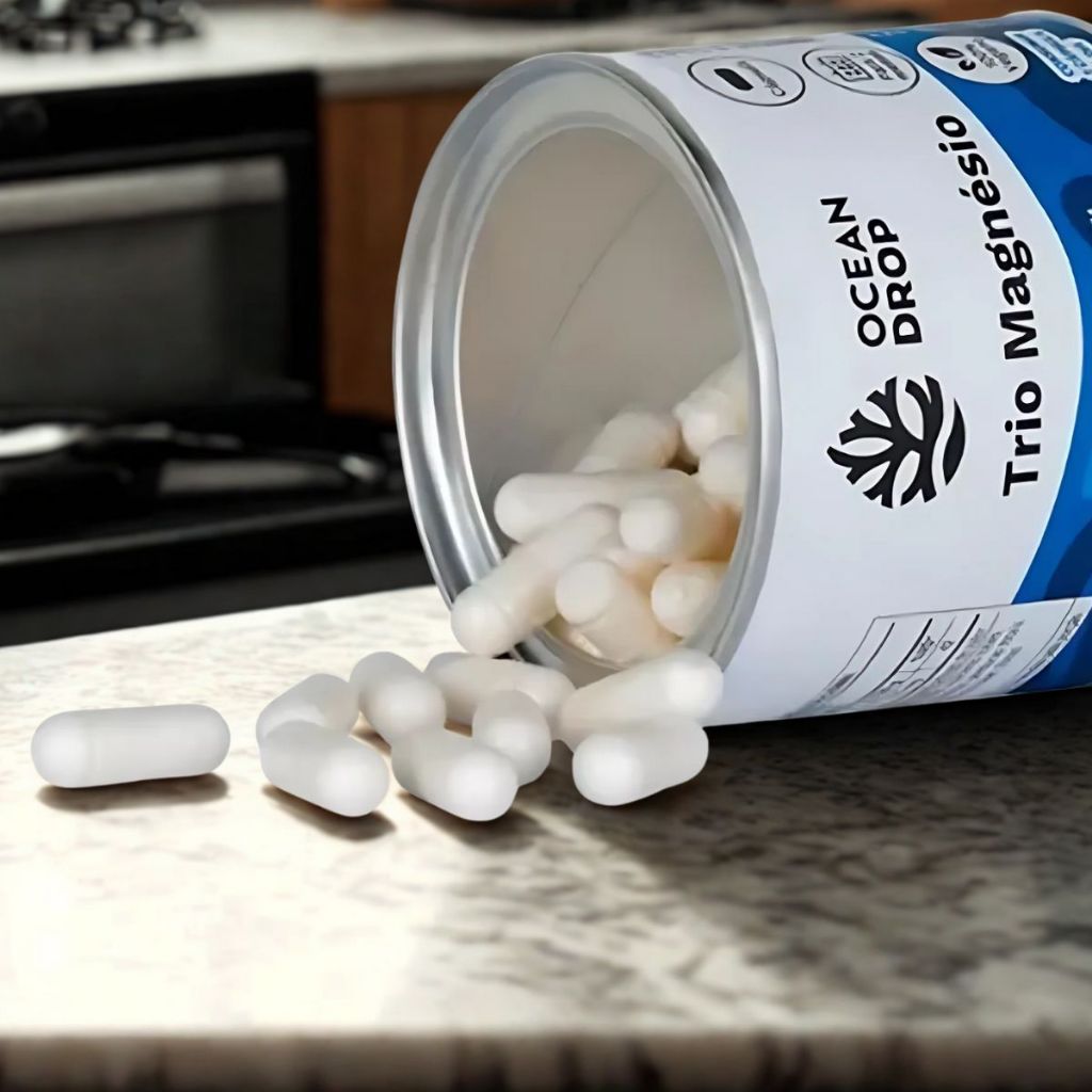 Detalhes do Ocean Drop Trio Mag 720mg 60 Cápsulas – Magnésio Completo para Saúde e Bem-Estar