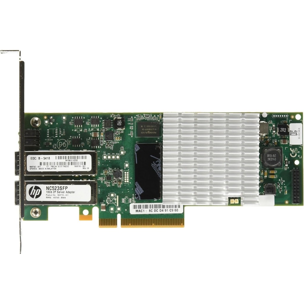 Placa De Rede Hp Nc523sfp Qle3242-hp: 2x Port Sfp+ 10gb, Pci