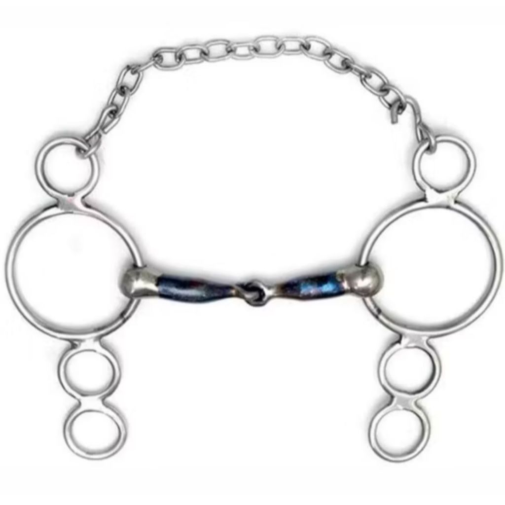 Bridão Neco Inox Freio 4 Argolas Bocal Grosso De Ferro Luxo Oferta! em Oferta na Shopee