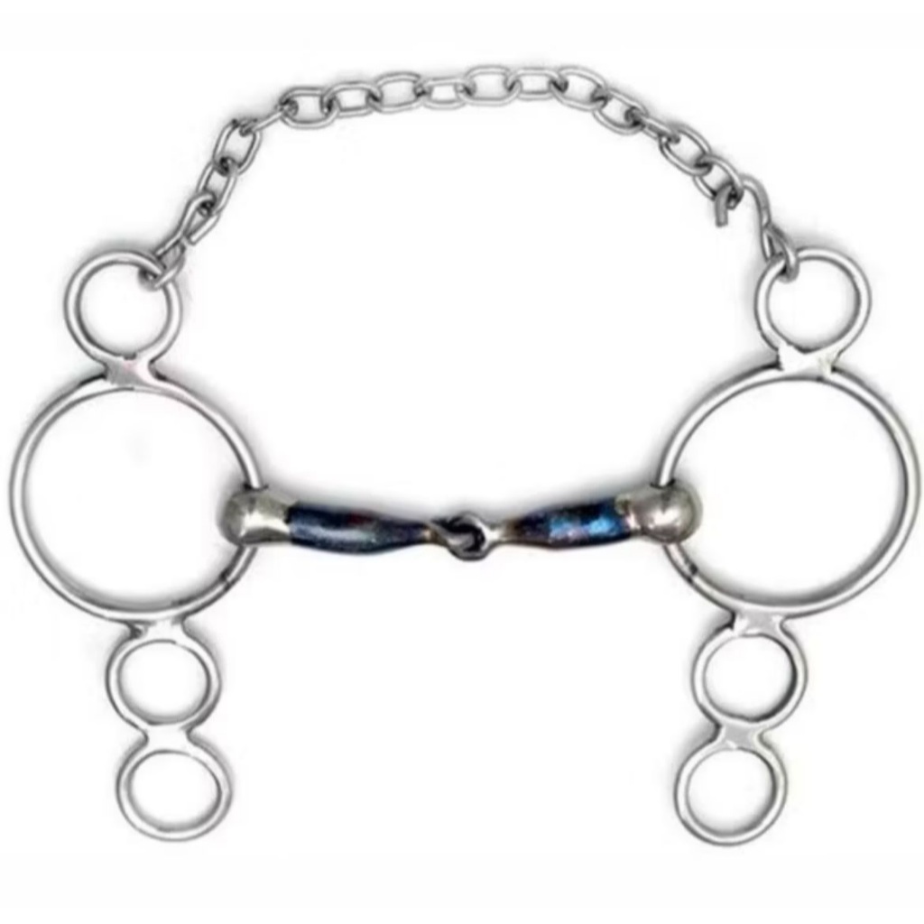 Bridão Neco Inox Freio 4 Argolas Bocal Grosso De Ferro Luxo Oferta!