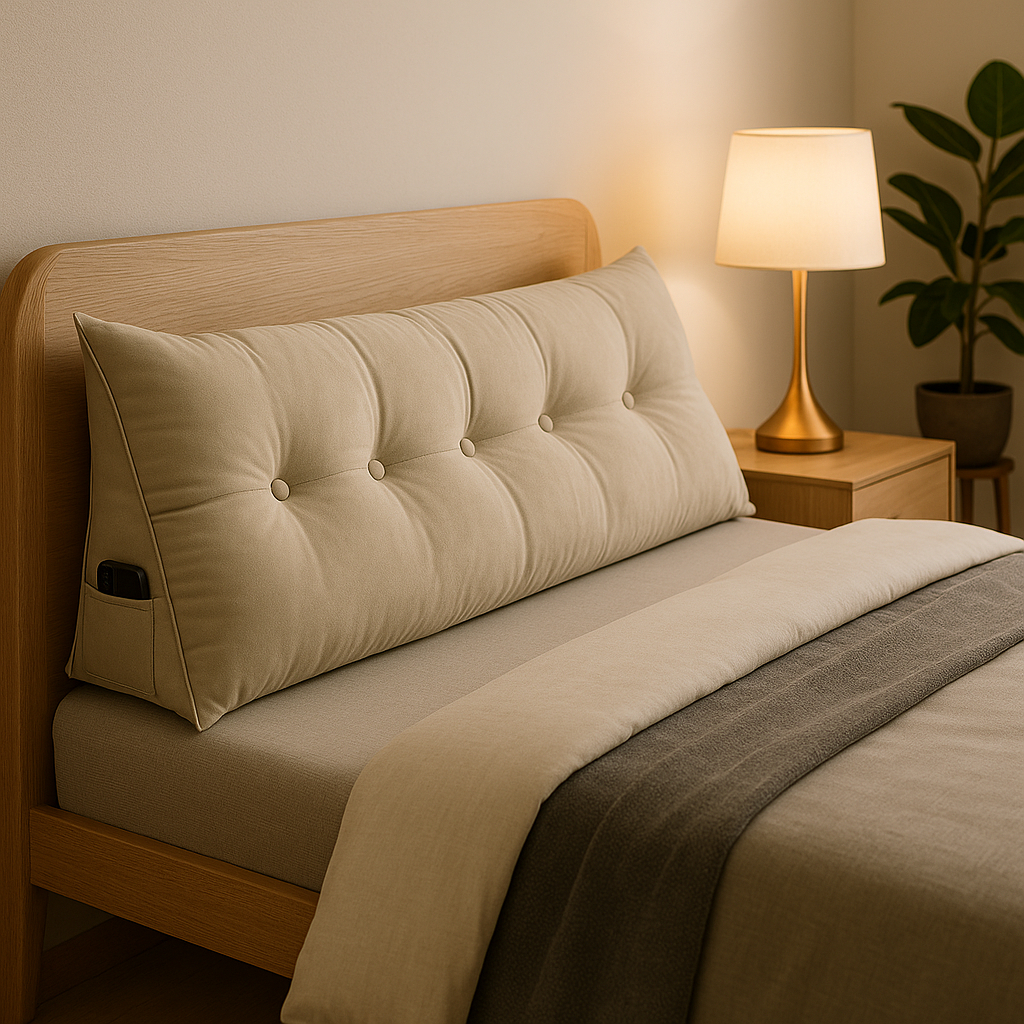Almofada Para Cabeceira Cama King Encosto Apoio Lombar 195 cm Suede
