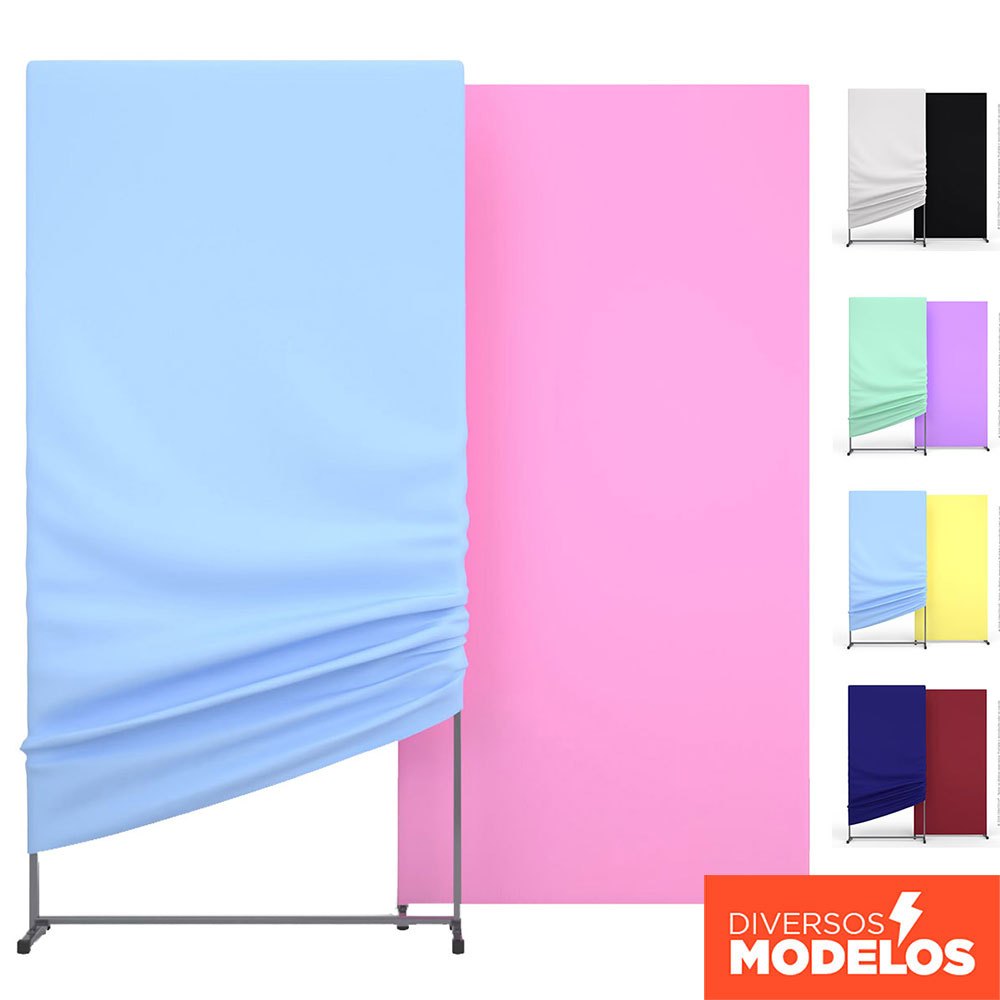 Capa para Painel Retangular Dupla Face Cores Lisas Decoração Festa Tecido Sublimado 2×1m Veste Fácil em Oferta na Shopee