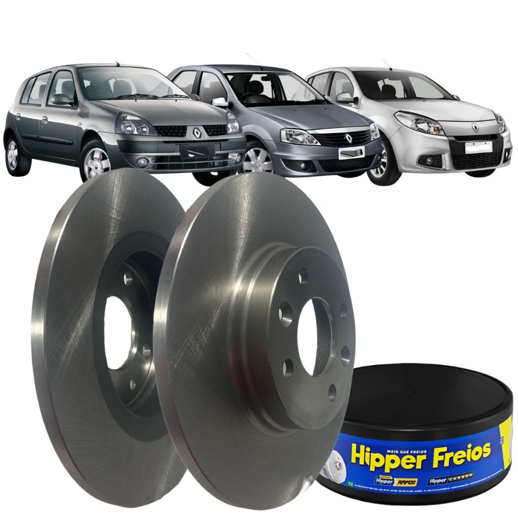 Par Disco Freio Dianteiro Sólido Clio Logan Sandero - Spare Parts and Accessories for Vehicles