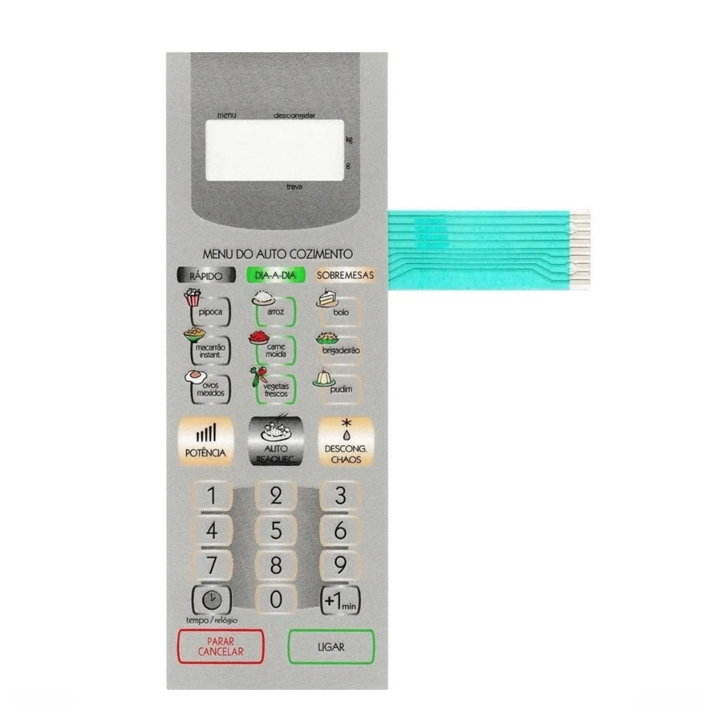 Membrana Teclado Microondas Panasonic Nnst358 - Nnst 358  - Nn St358 - Nn St 358 Cinza