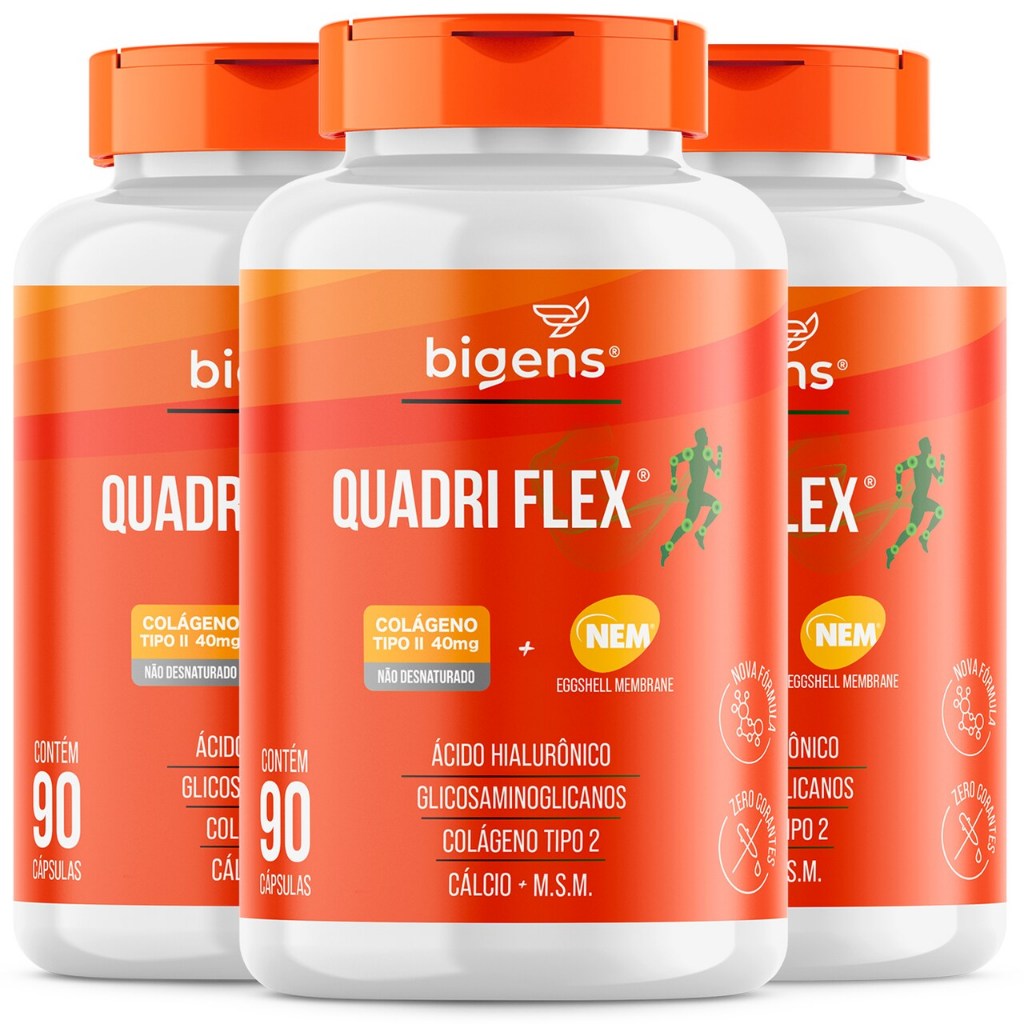 BIGENS KIT 3X QUADRI FLEX 90 CAPS BIOGENS em Oferta na Shopee