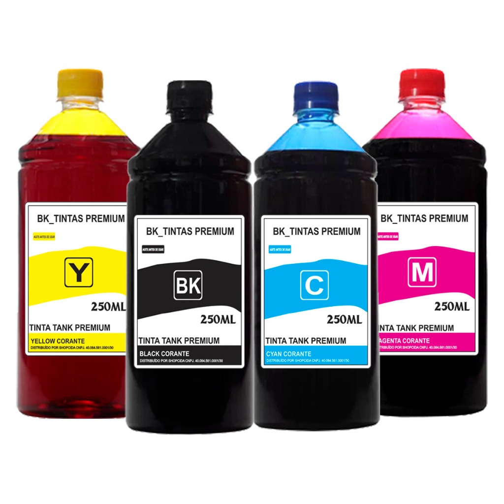 Refil 4 Garrafas Tinta Hp Compatível 416 412 316 116 Gt51 GT52