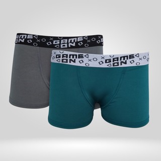 Kit 2 Cueca Boxer Juvenil Lisa Com Elástico Bordado Forro 100% Algodão Box Masculina